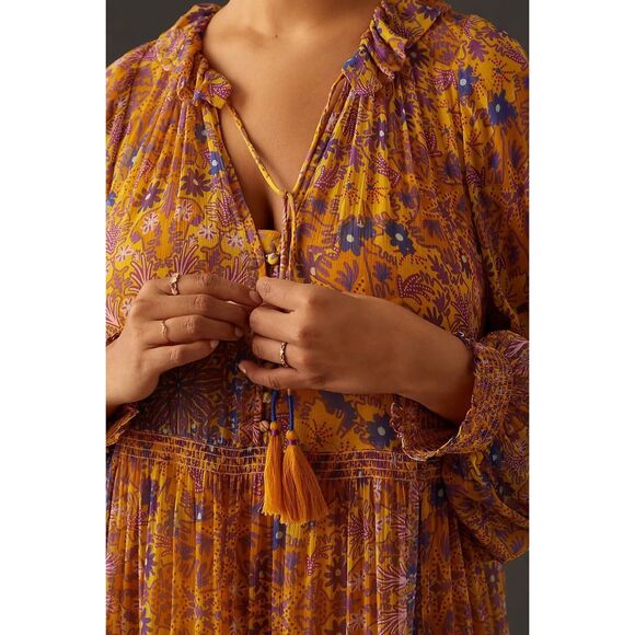 Anthropologie The Marais Printed Chiffon Maxi Dress - Picture 8 of 14